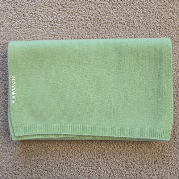 Thick Cashmere Scarf Knit Pastel Green - Picture 9 of 13